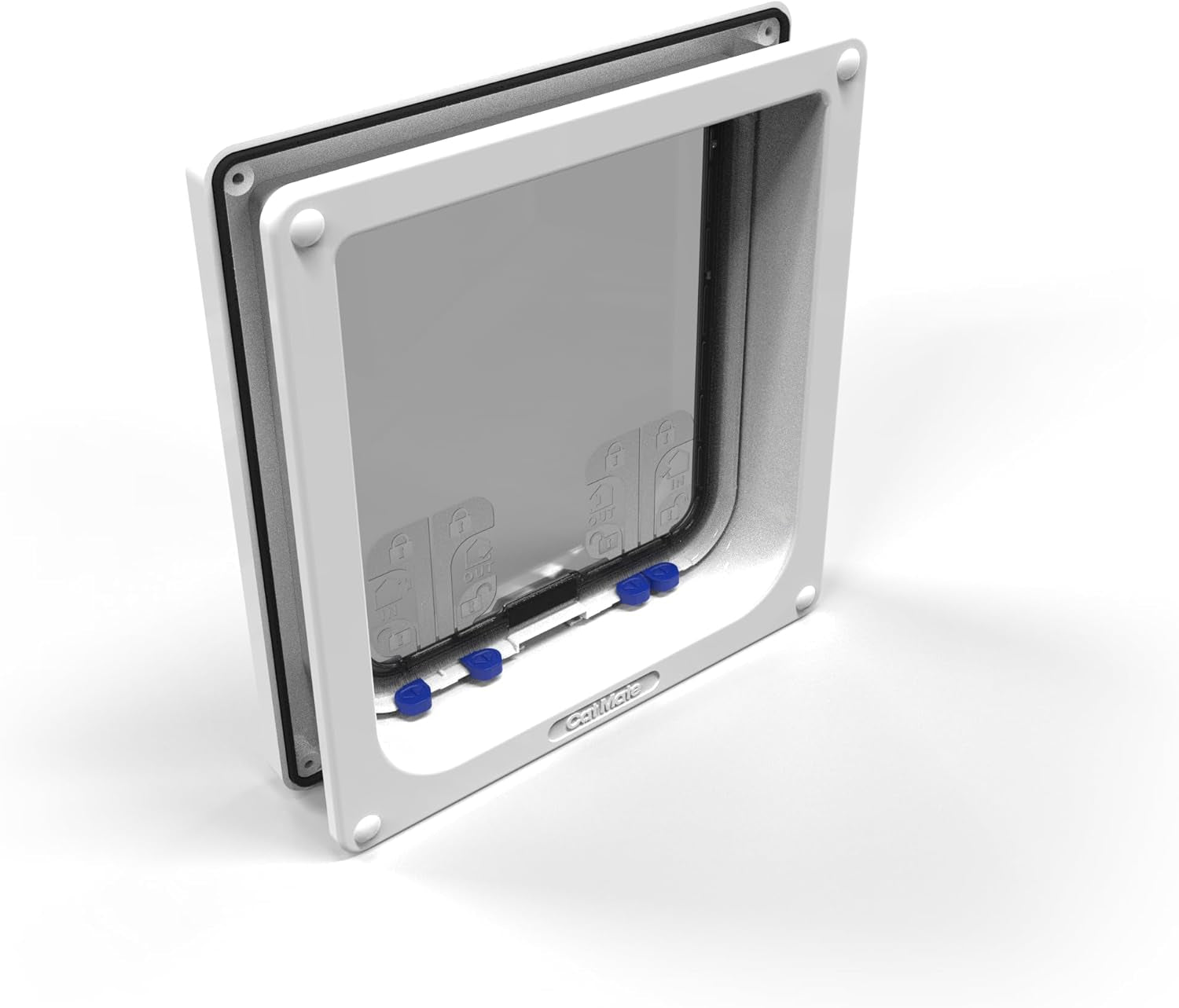 4-Way Locking Cat Flap – Large Cats & Small Dogs | Secure, Weather-Safe Pet Door (White)