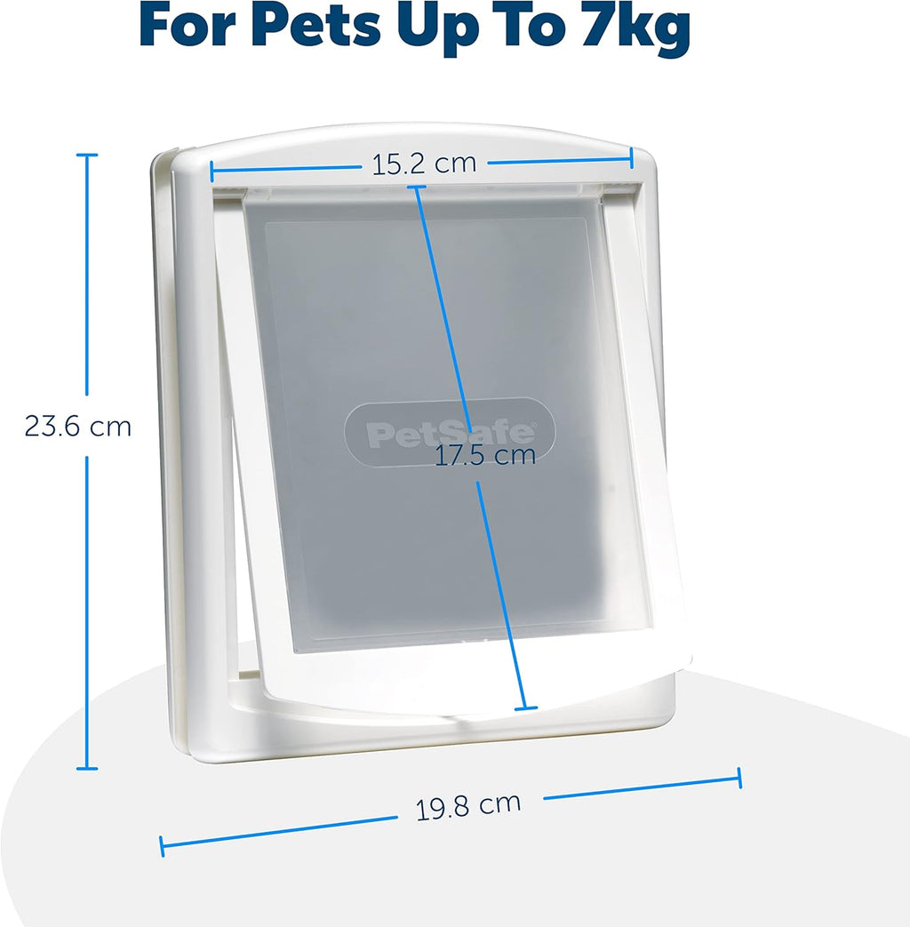 Staywell 2-Way Pet Door – Small | Easy Install Cat Flap | Secure Locking – White