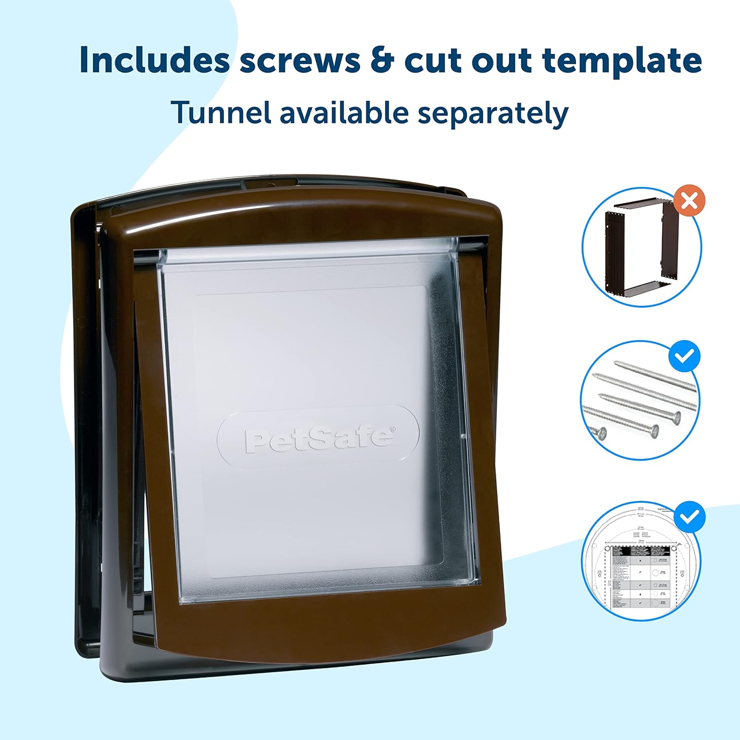 Staywell 2-Way Pet Door – Small | Easy Install Cat Flap | Secure Locking – White