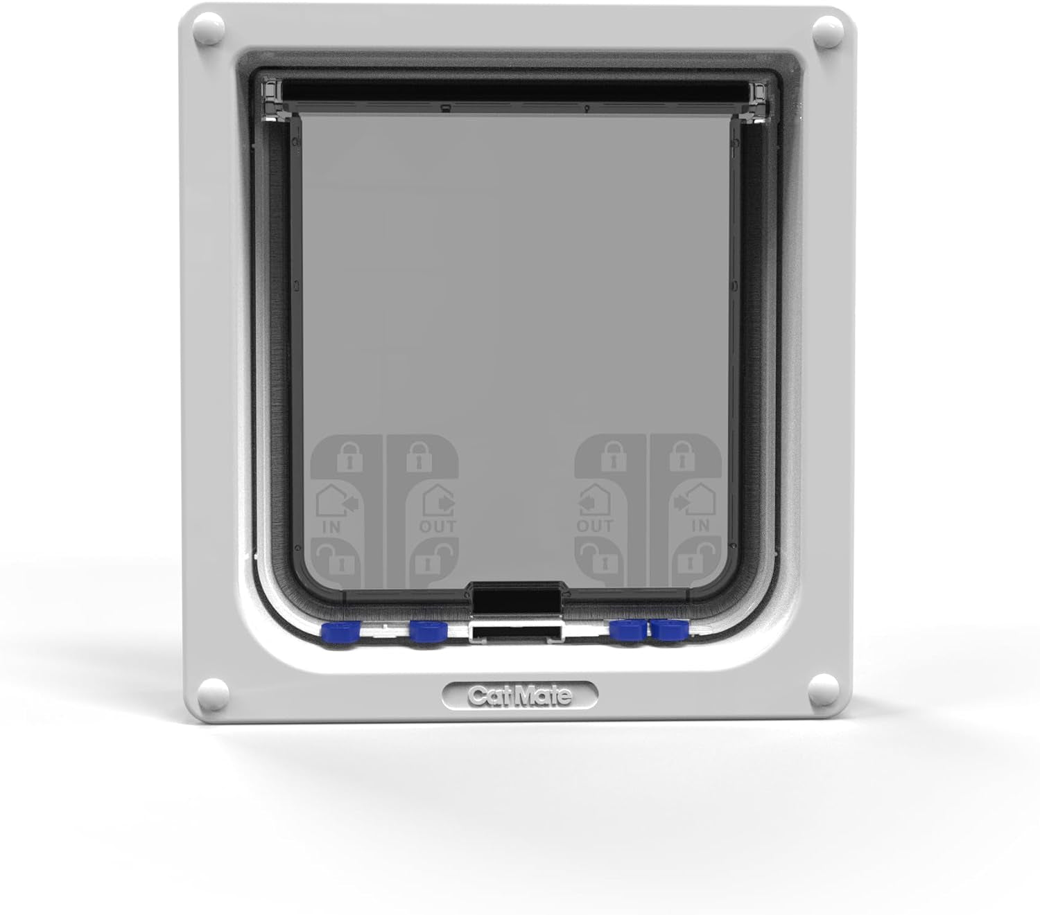 4-Way Locking Cat Flap – Large Cats & Small Dogs | Secure, Weather-Safe Pet Door (White)