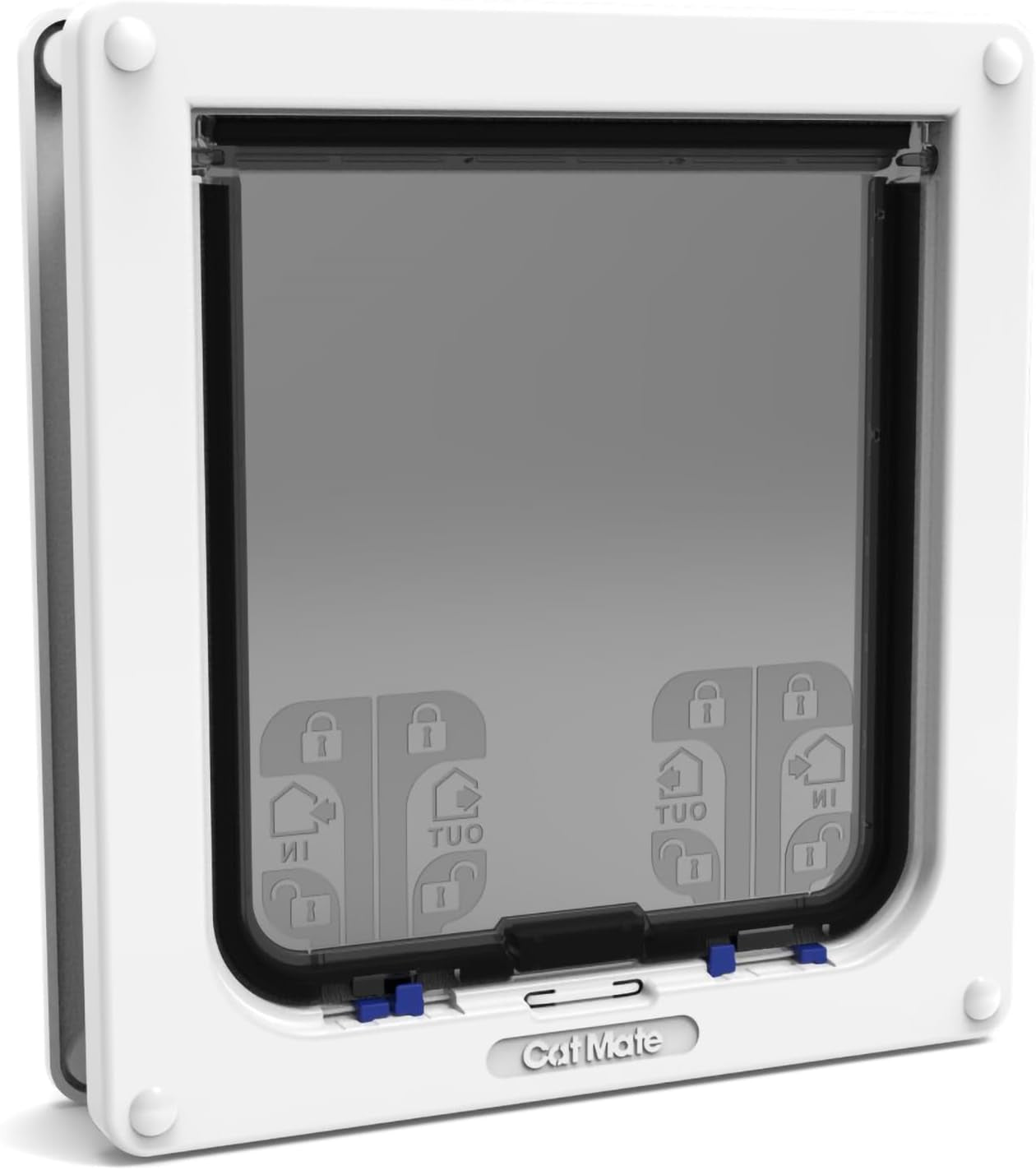 4-Way Locking Cat Flap – Large Cats & Small Dogs | Secure, Weather-Safe Pet Door (White)